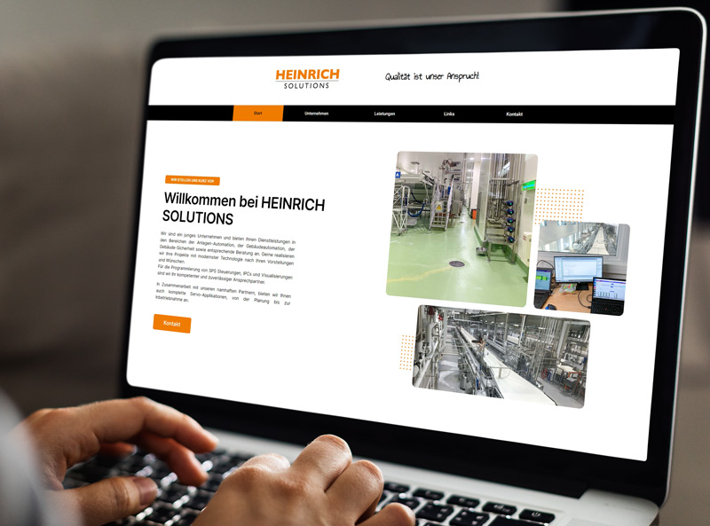 Webdesign für Heinrich Solutions
